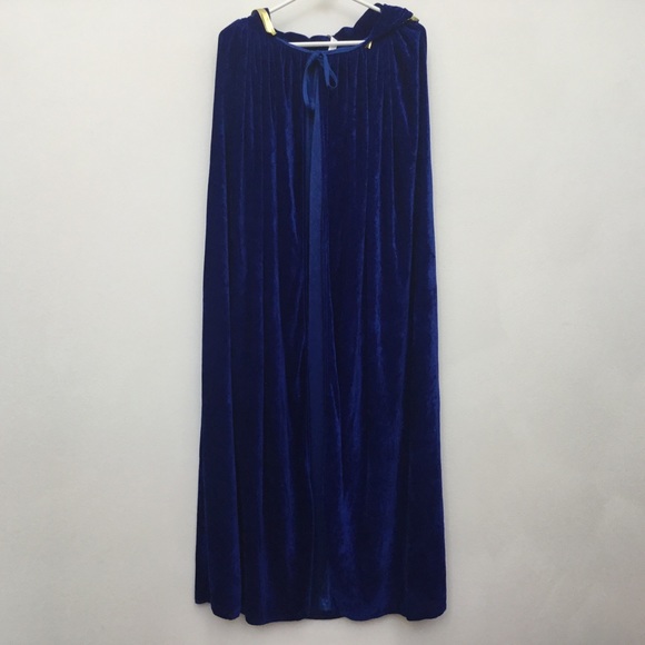 CostumeUSA Blue Velvet Full Length Hooded Cape Halloween Cosplay - Picture 1 of 6